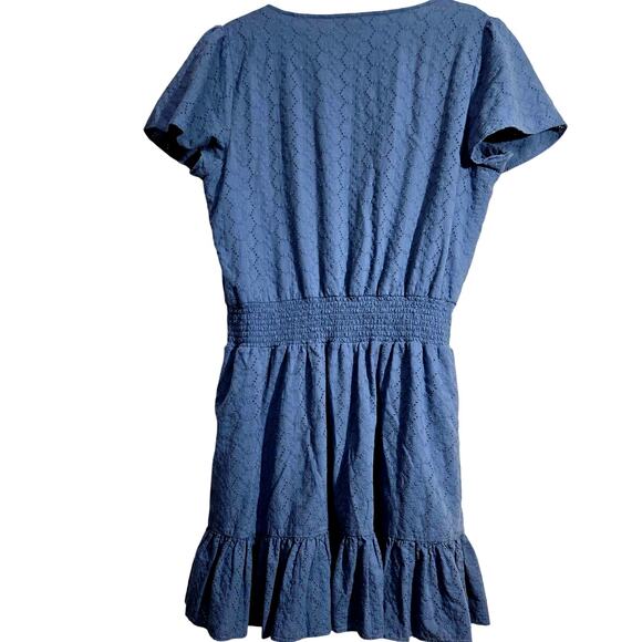 Michael Kors Blue Eyelet Dress - Size Large - Picture 5 of 11